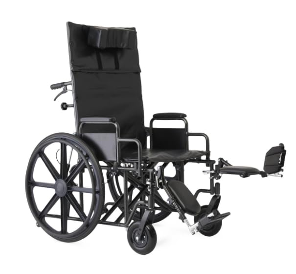 24 Inch Reclining Wheelchair with Elevating Leg Rests L7732