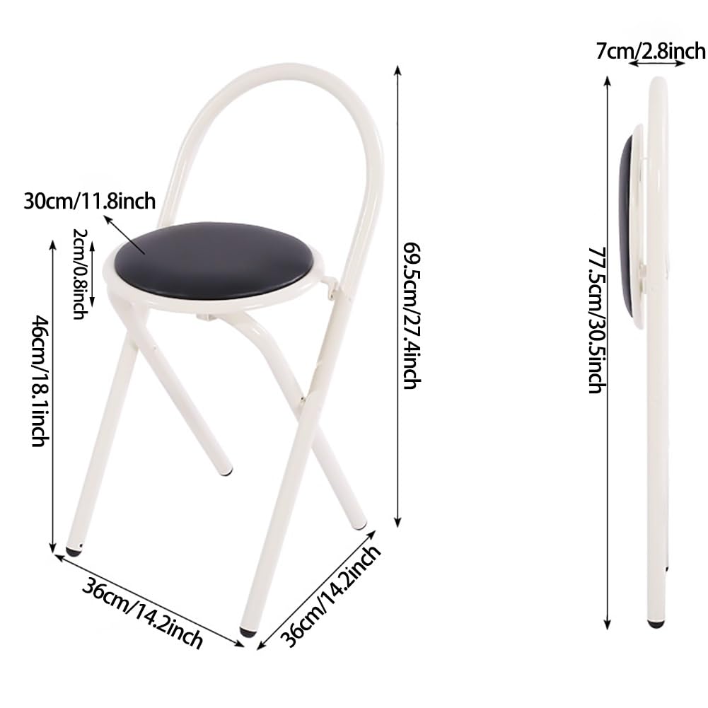 18 Inch Black Folding Bar Stool with Cushion O5500