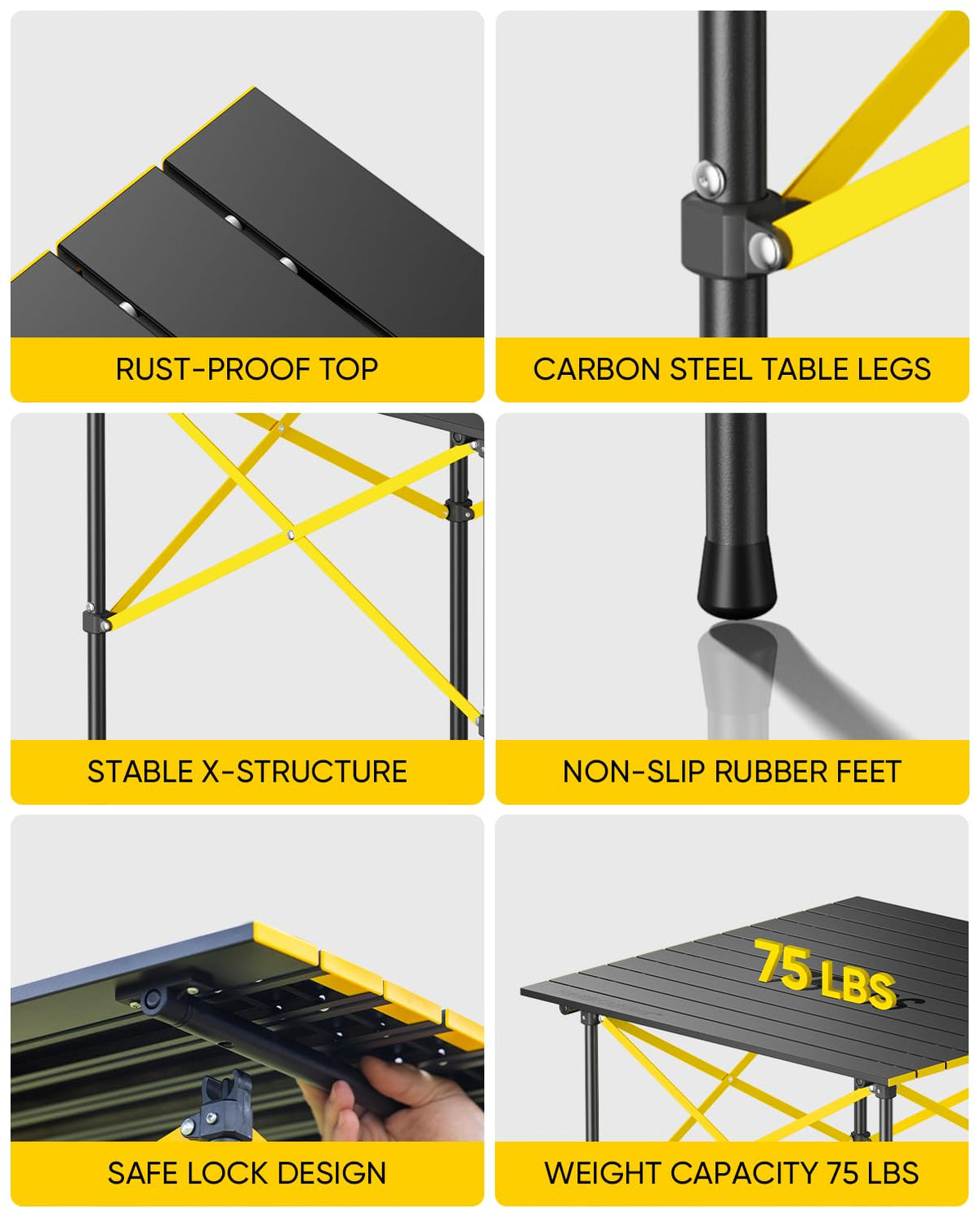 Portable Folding Aluminum Camping Table with Carry Bag S568