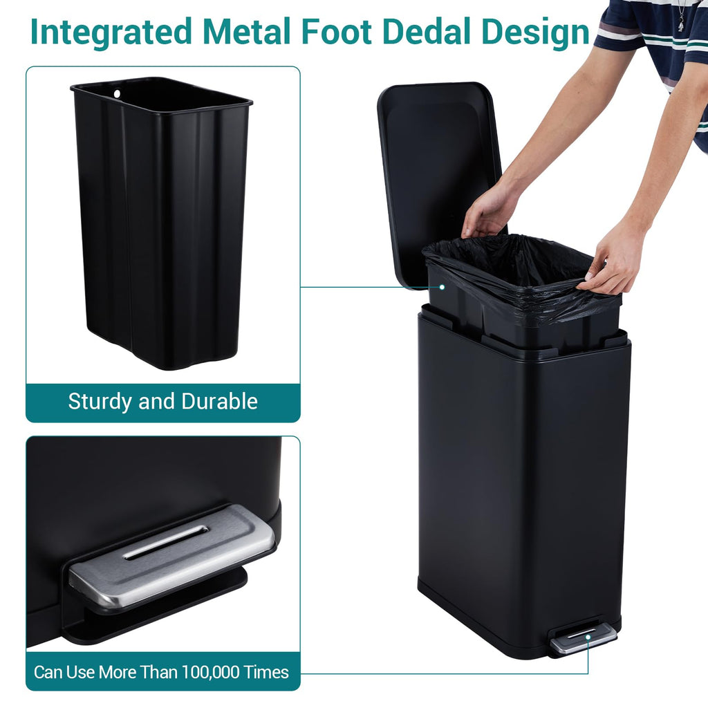 13 Gallon Stainless Steel Step Trash Can W203243