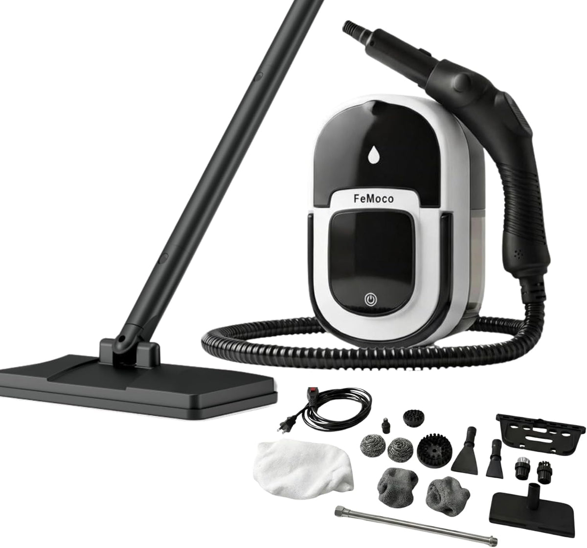 2-in-1 Steam Cleaner & Steam Mop with 1.6L Tank, 15s Heat Up, 16-Piece Kit K89785