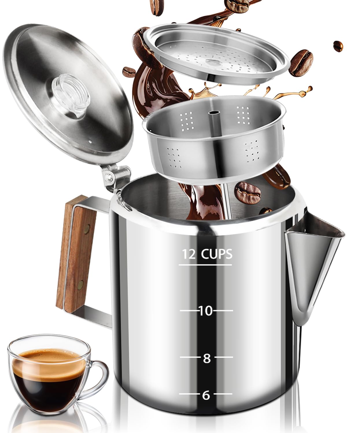 12 Cup Stainless Steel Coffee Percolator W939