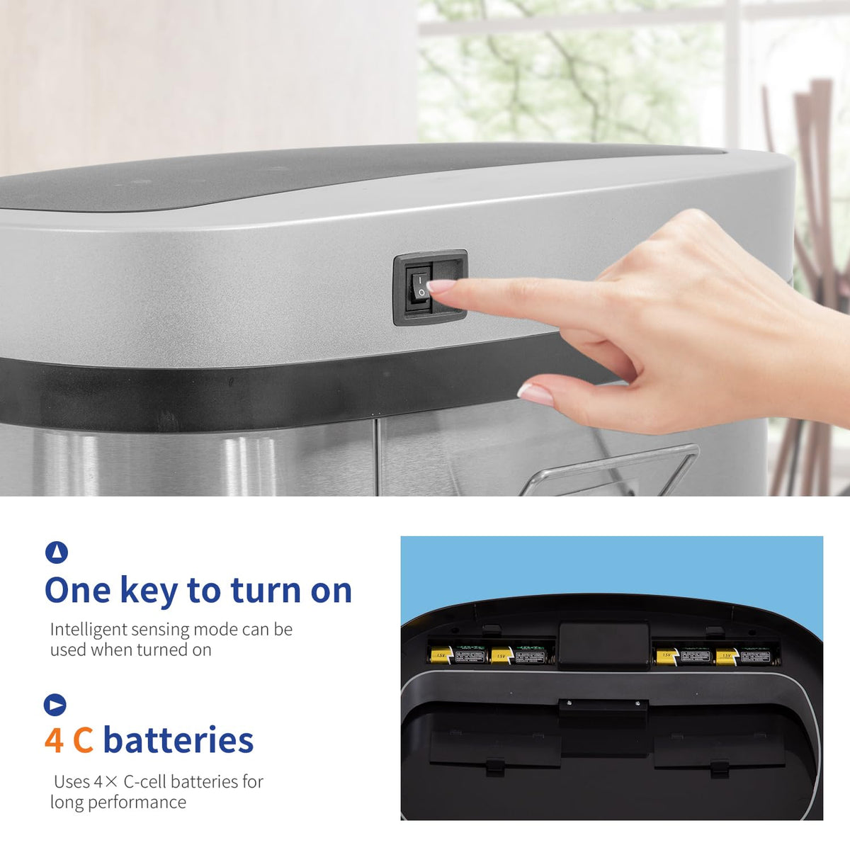 13 Gallon Stainless Steel Trash Can with Lid P913909