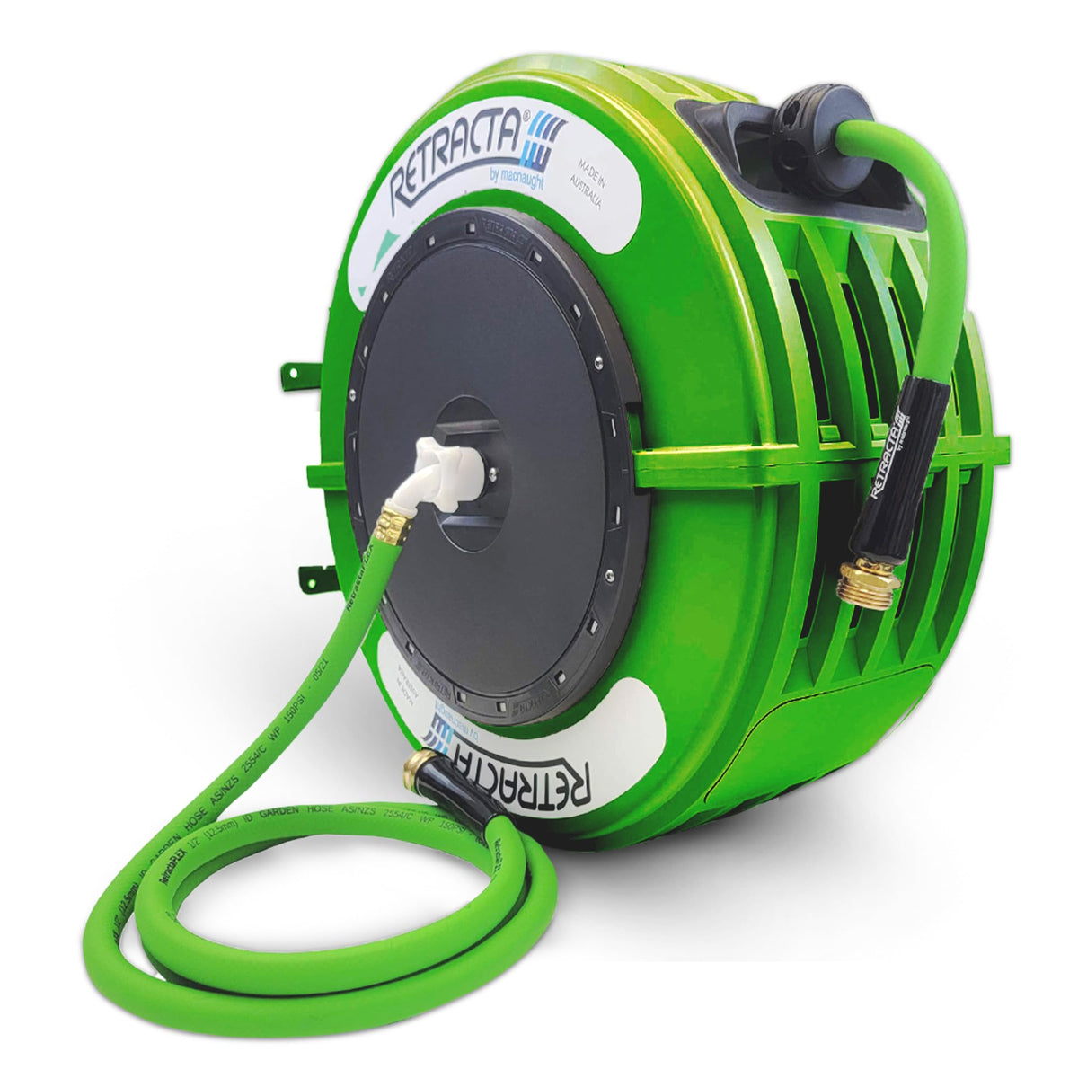 60 Ft Heavy Duty Retractable Garden Hose Reel with Swivel Bracket E75590