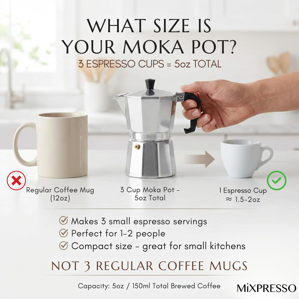 3 Cup Moka Pot Stovetop Espresso Maker V2900