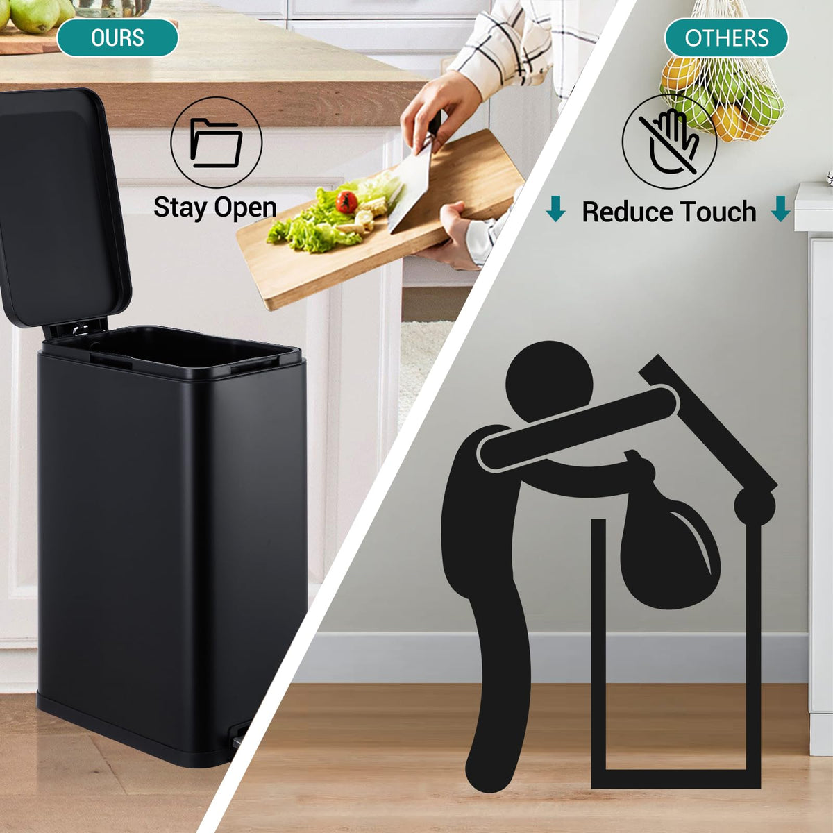 13 Gallon Stainless Steel Step Trash Can W203243