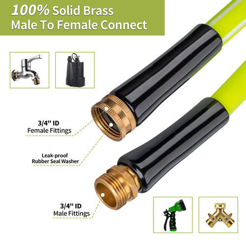 100FT x 5/8" Lightweight Hybrid Rubber Garden Hose W27580