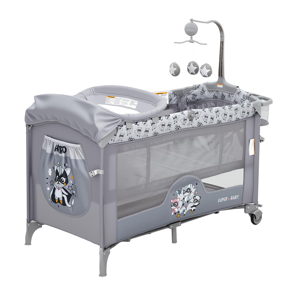 4 in 1 Baby Bassinet Bedside Sleeper Pack and Play with Changing Table S76594