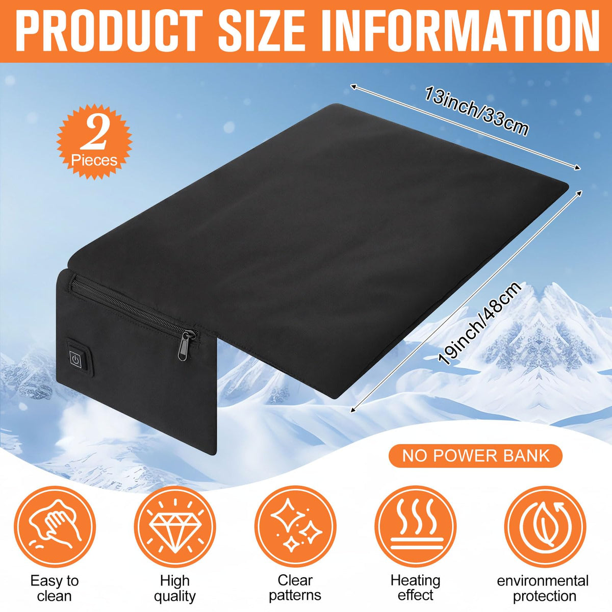 2 Pack Heated Stadium Seat Cushion L967