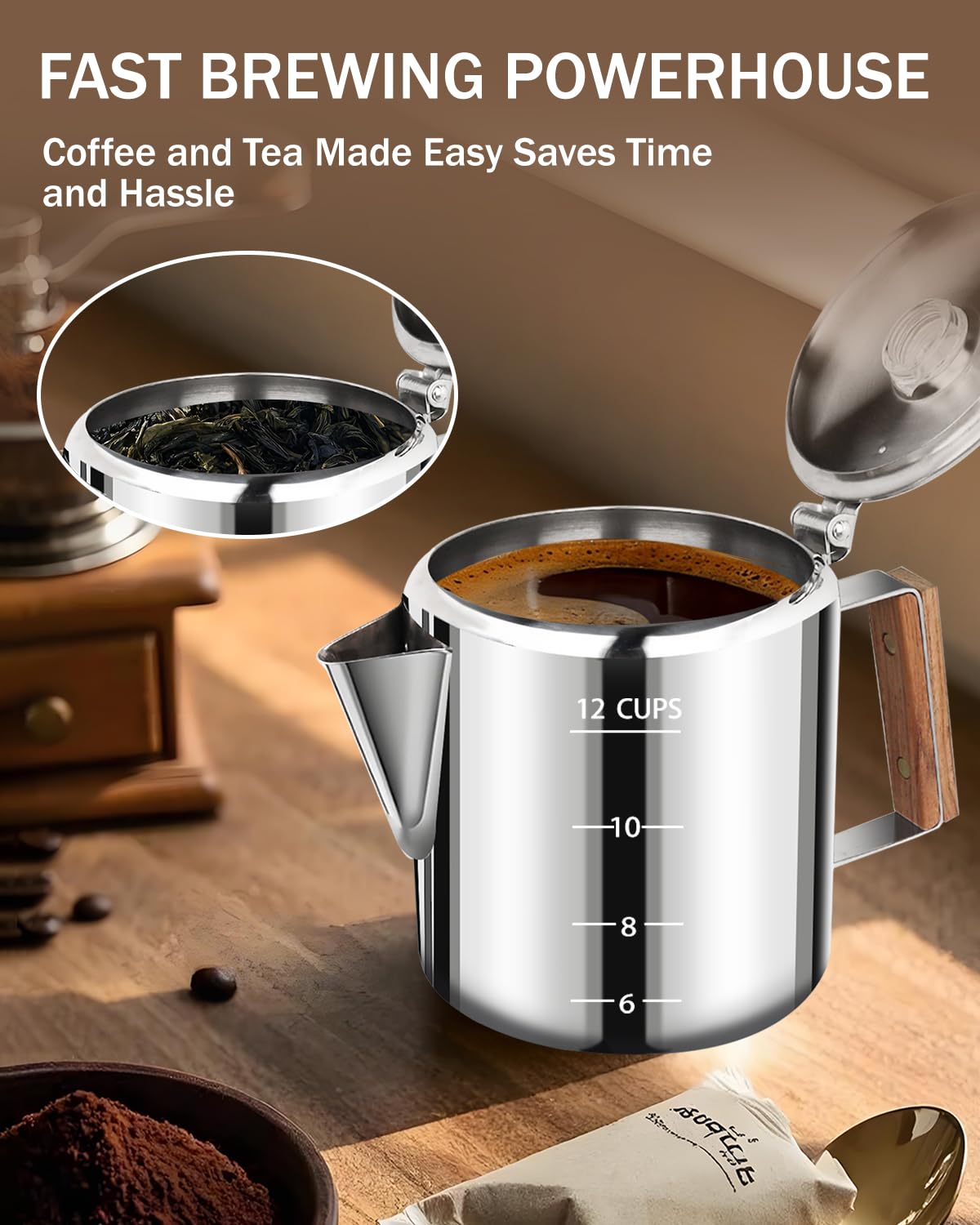 12 Cup Stainless Steel Coffee Percolator W939