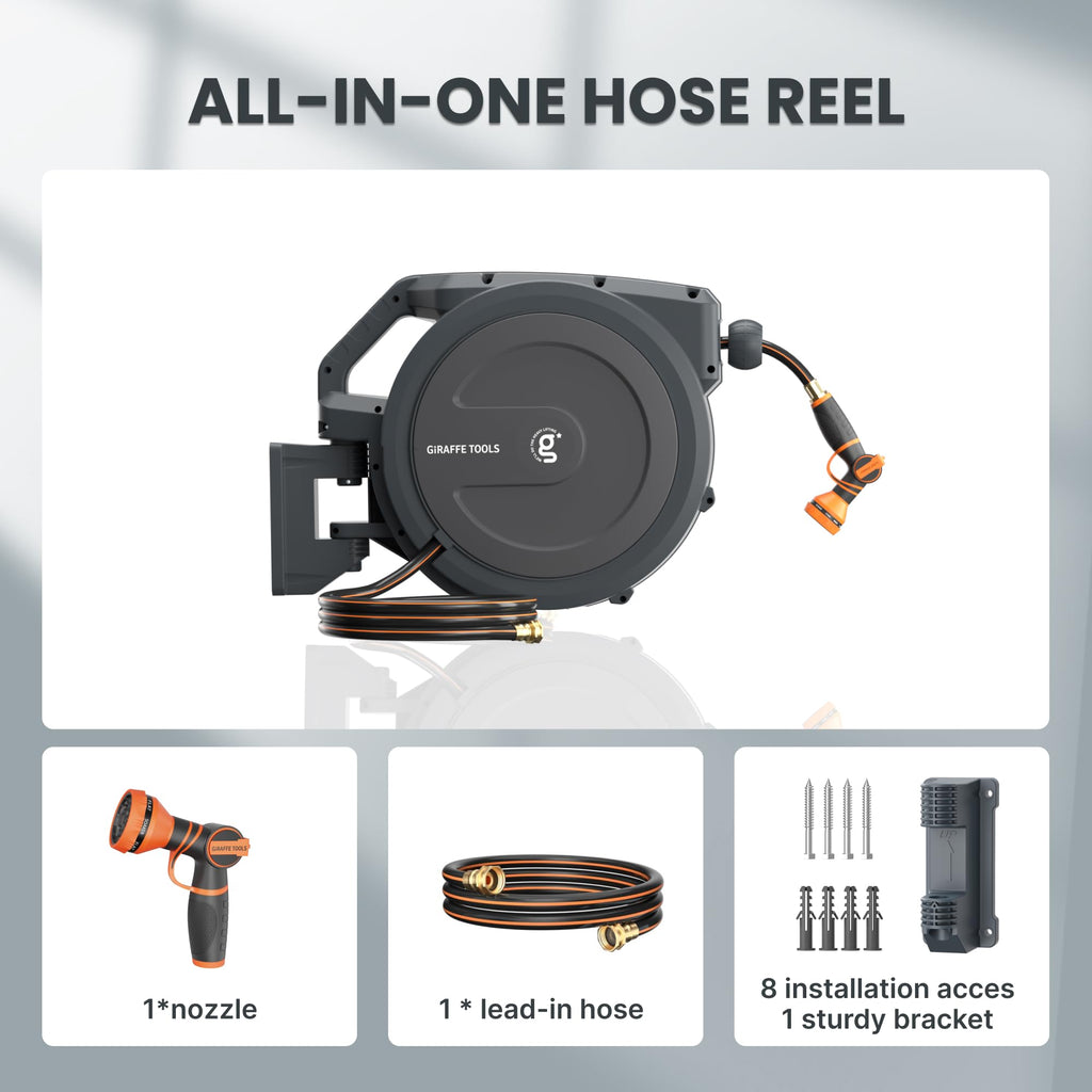 1/2" 100FT Retractable Garden Hose Reel R207