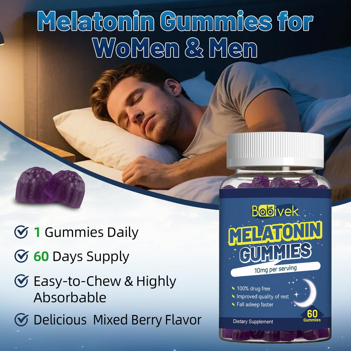 10mg Melatonin Gummies 60 Count S1662