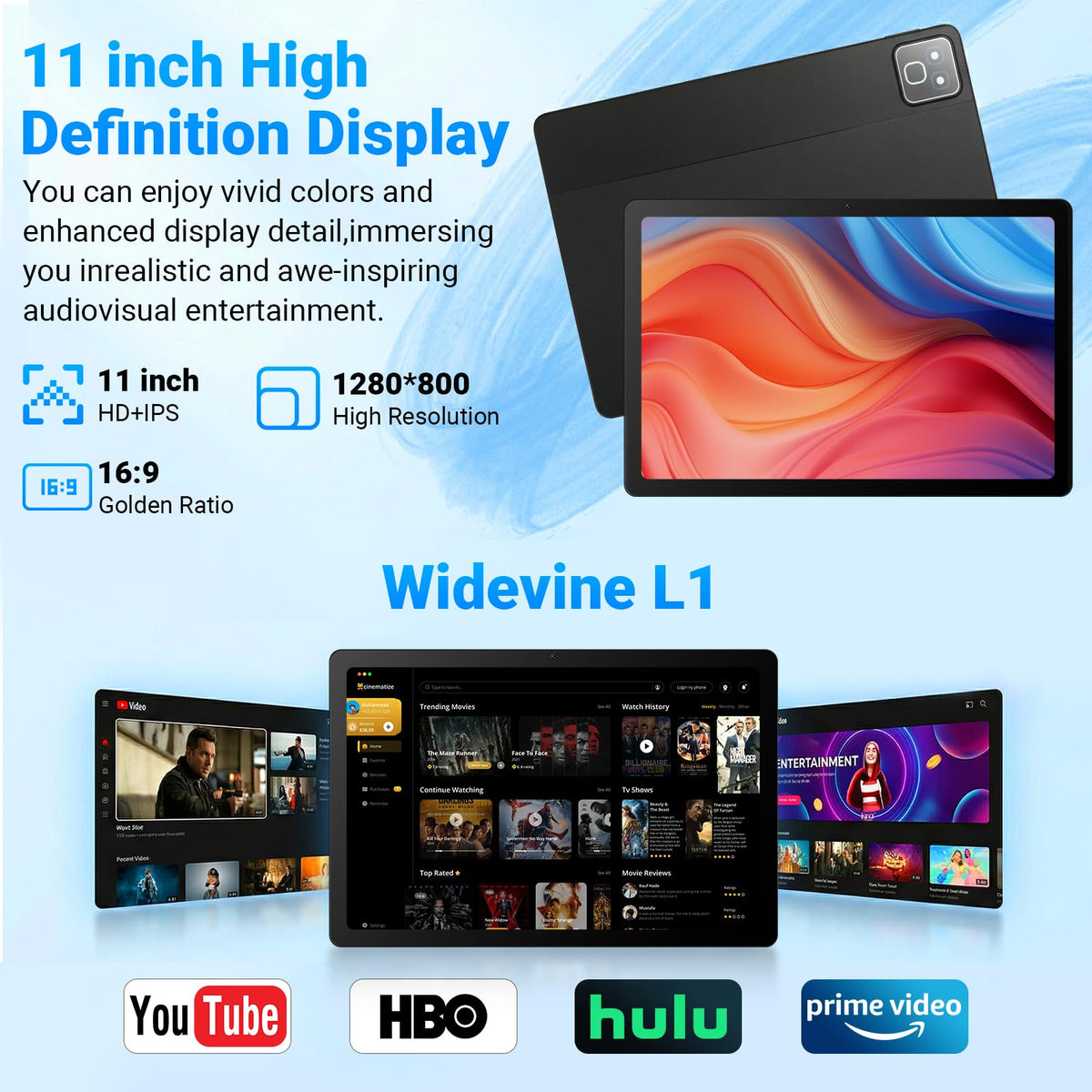 11 Inch 2 in 1 Android 16 Tablet with Keyboard Mouse Pen Case O8368