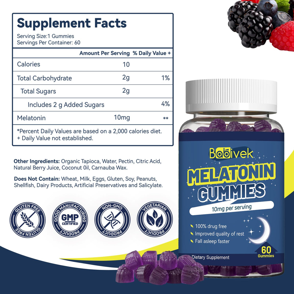 10mg Melatonin Gummies 60 Count S1662