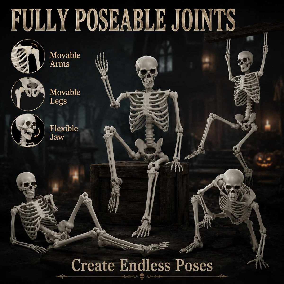 Life Size Poseable Skeleton P137383
