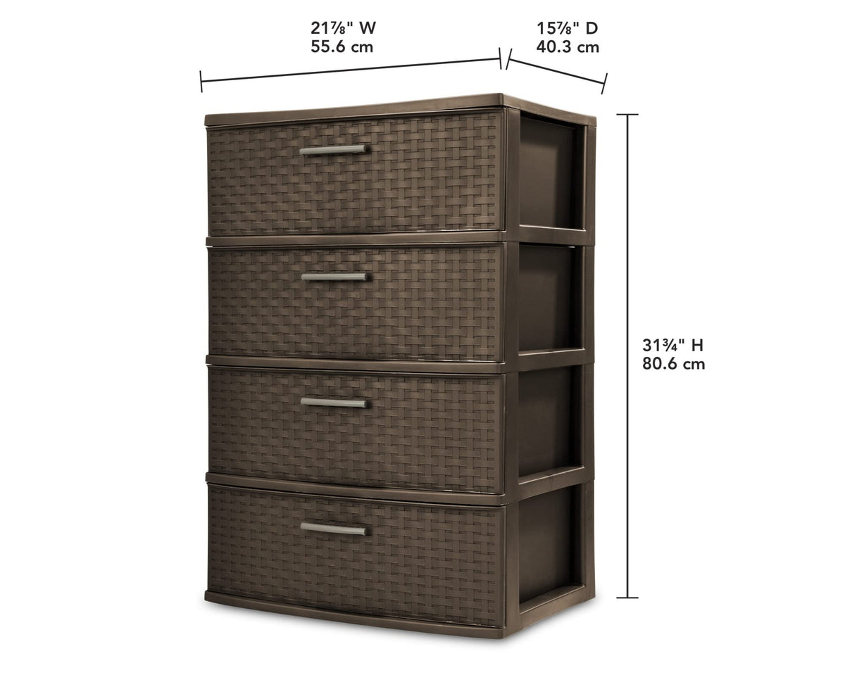 4 Drawer Espresso Wide Weave Tower Q989110