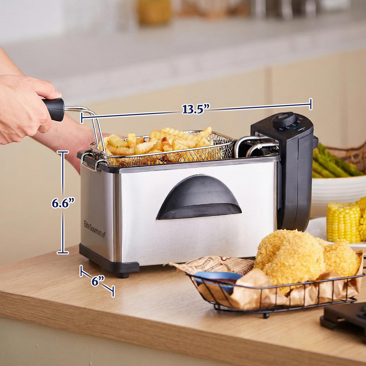 2Qt Immersion Deep Fryer with Removable Basket O67827