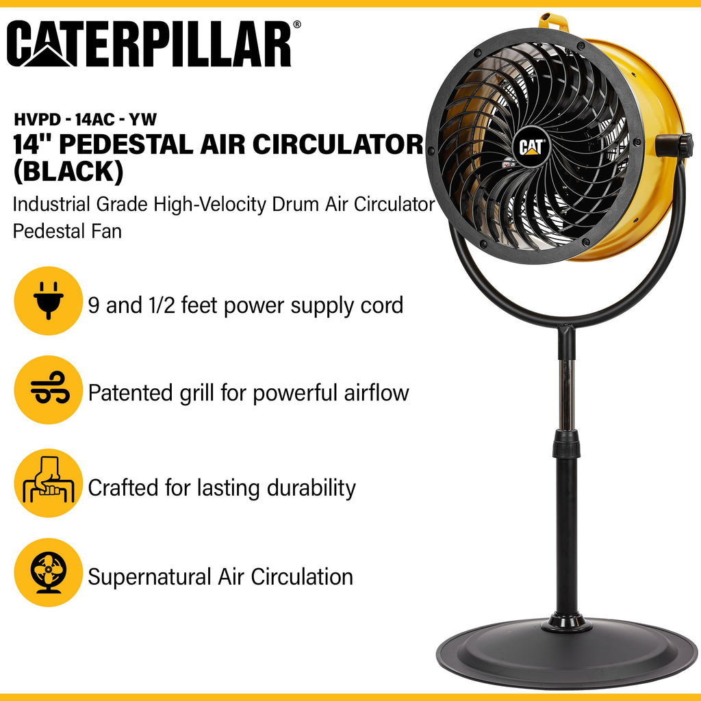 14” High-Velocity Pedestal Drum Fan 4-Speed 2,300 CFM R431
