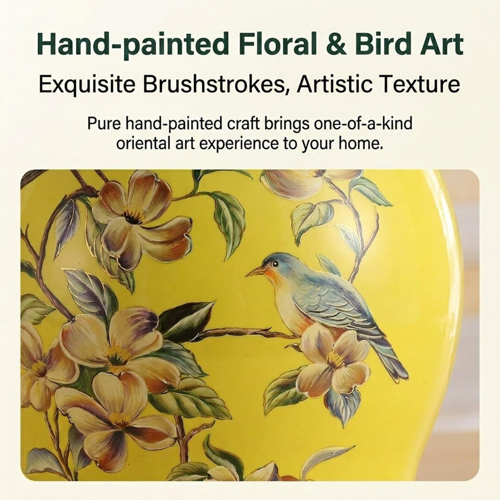 Glazed Hand-Painted Ceramic Drum Stool K93679