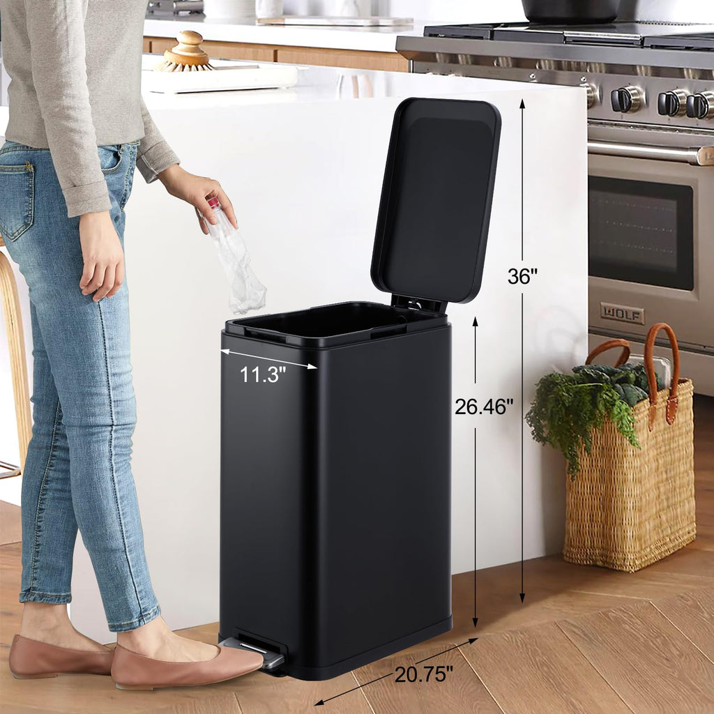 13 Gallon Stainless Steel Step Trash Can W203243