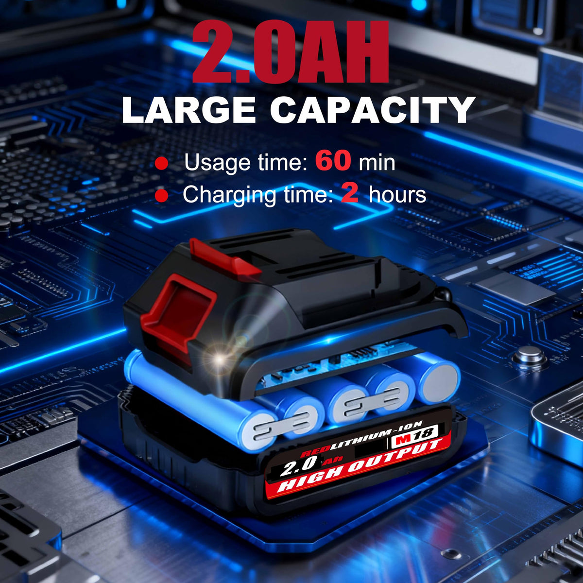 21V Brushless Cordless Power Drill with 2 Battery and Charger H2582