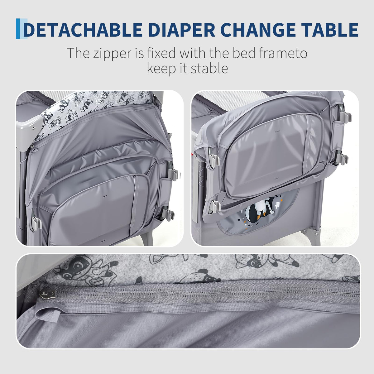 4 in 1 Baby Bassinet Bedside Sleeper Pack and Play with Changing Table S76594