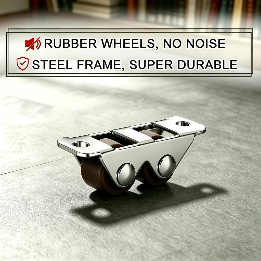 0.5" Dual-Wheel Mini Caster Wheels, 8-Pack L5748