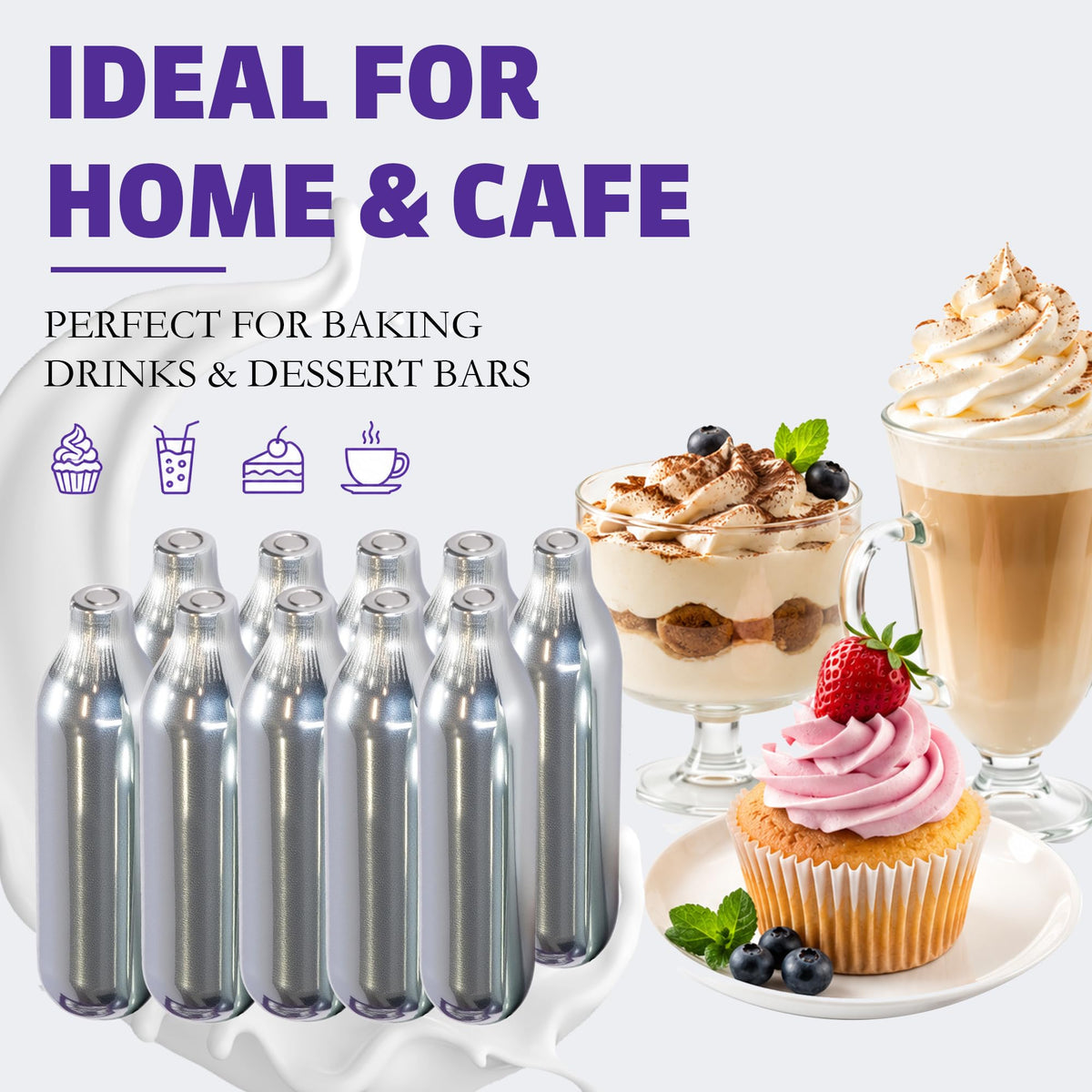 Whipped Cream Charger 10-Pack Food Grade H108038