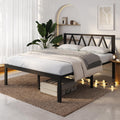 18 Inch Queen Size Metal Platform Bed Frame with Headboard R67553