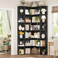 72" Tall 6-Tier Black Corner Bookshelf K964088