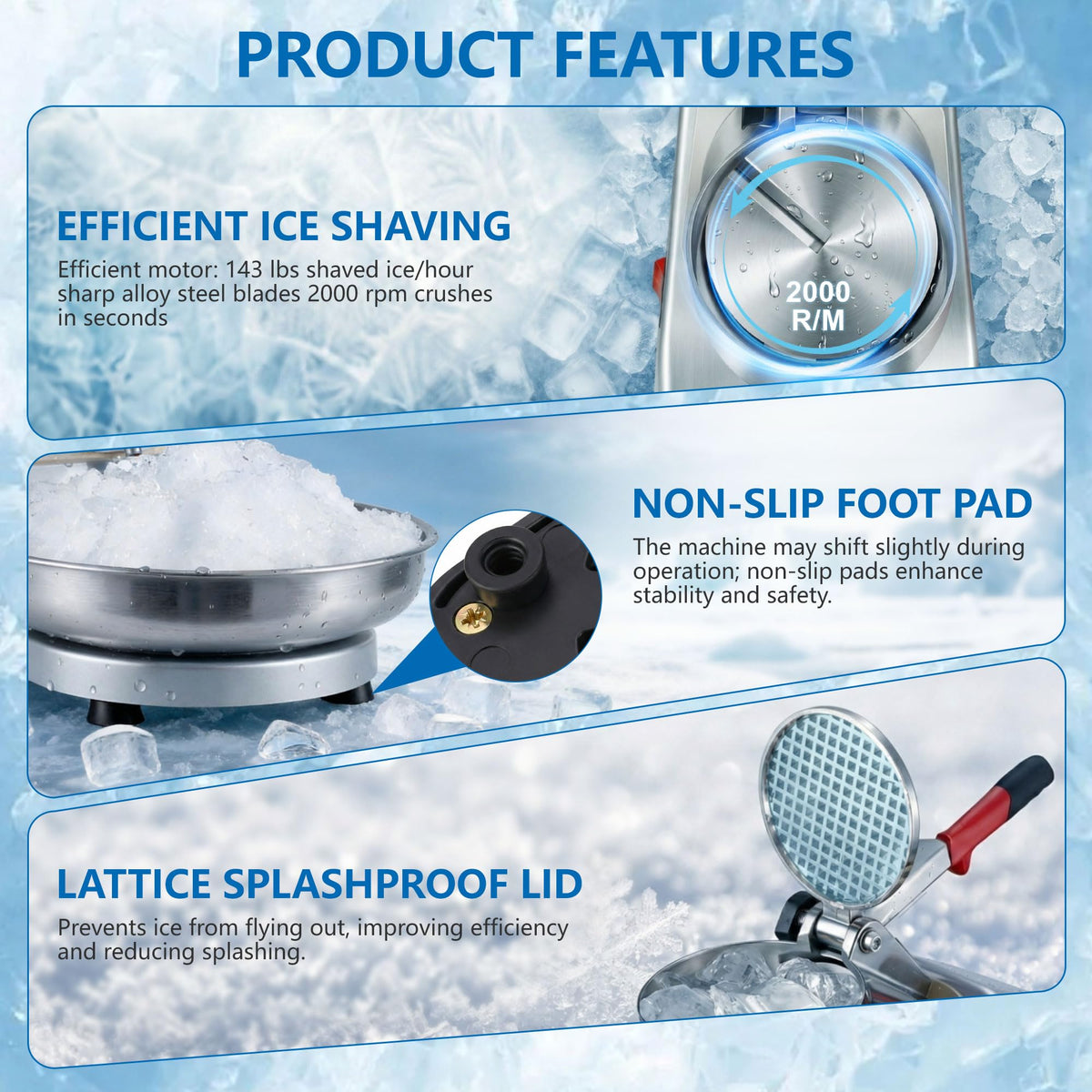 Electric Ice Crusher Shaved Ice Machine T22160