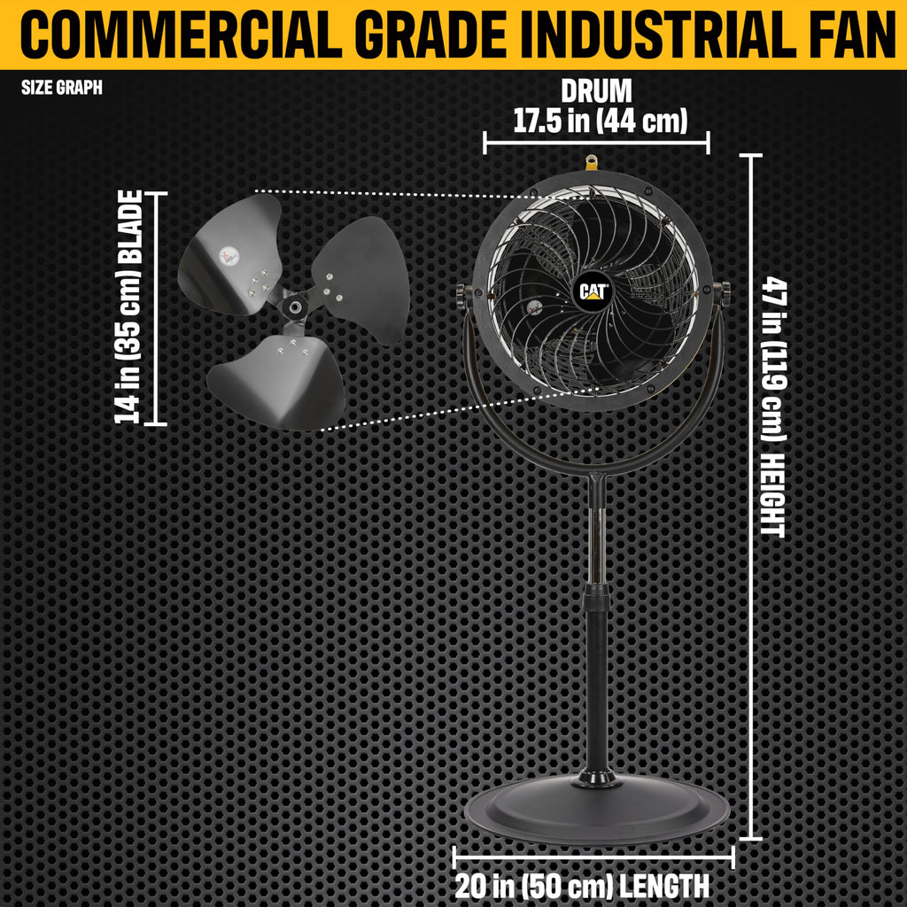 14” High-Velocity Pedestal Drum Fan 4-Speed 2,300 CFM R431
