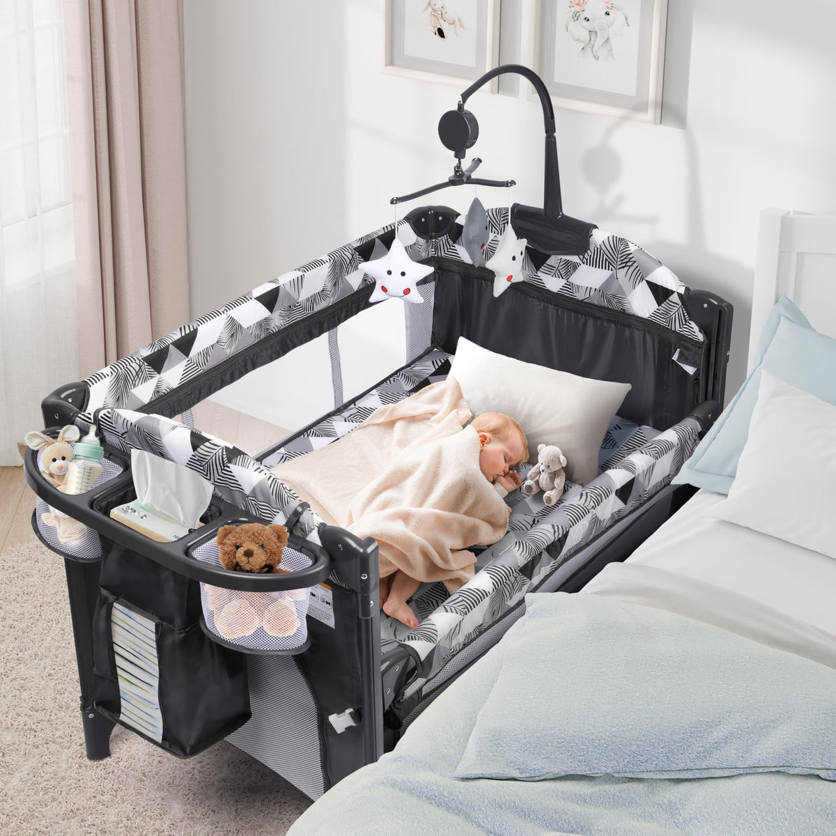 5-in-1 Pack and Play with Changing Table and Bassinet D2896