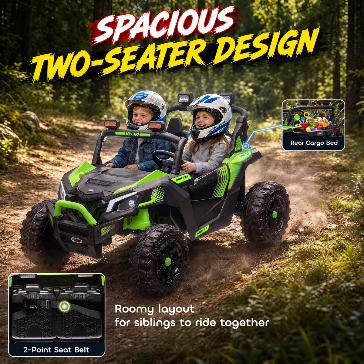 24V 2 Seater Ride On Truck Car Green T169